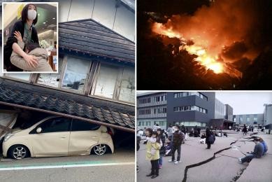 日本76級(jí)地震造成至少12人死亡建筑物倒塌冰凍停電