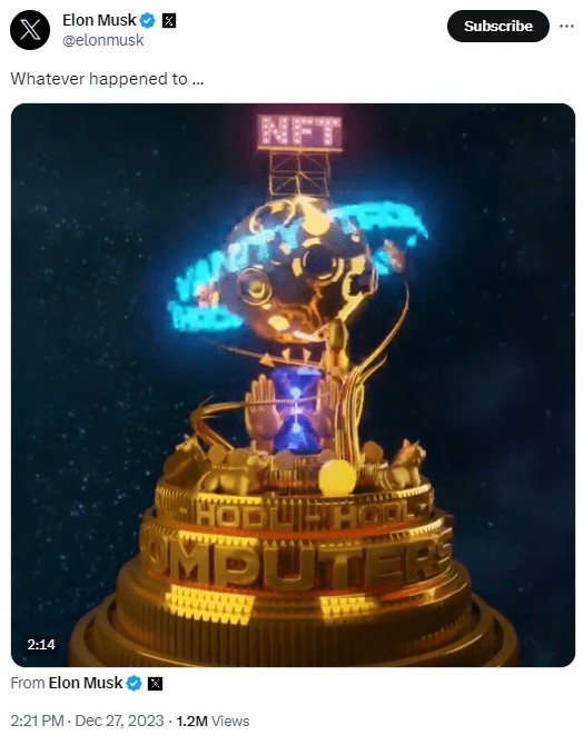 馬斯克剛剛發布了一個罕見的帖子！短短一小時內瀏覽量就超過120萬次，他似乎在暗示市場……