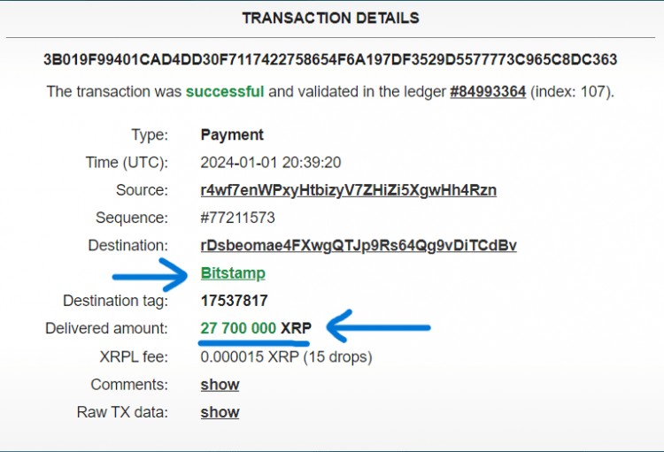 XRP 警報(bào)：2770 萬(wàn)正在轉(zhuǎn)移至 BITSTAMP