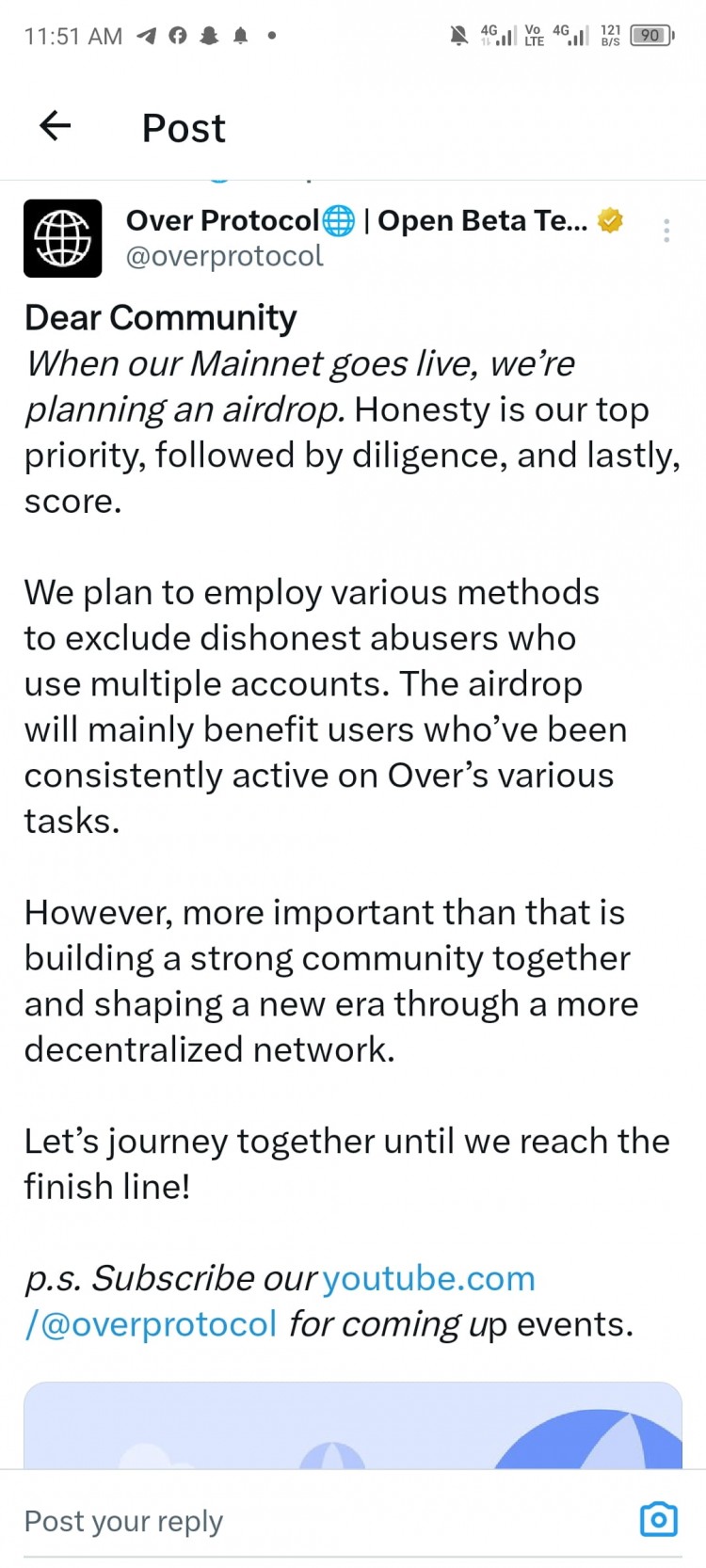 Over Wallet 用戶獲得代幣空投
