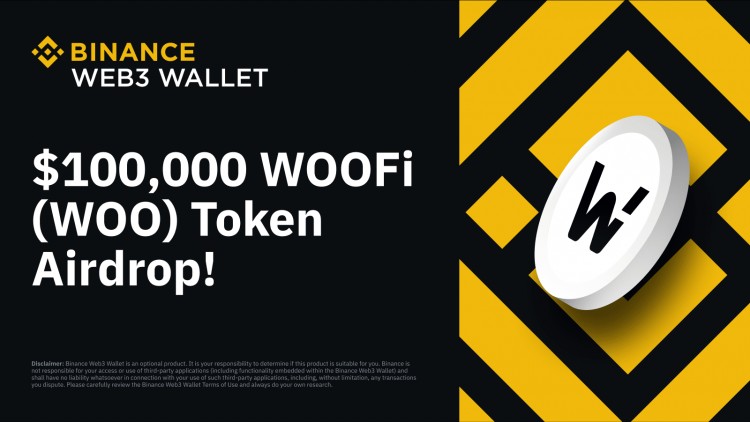 Binance Web3 錢包空投：價值 100,000 美元的 WOOFi (WOO) 等你來拿！