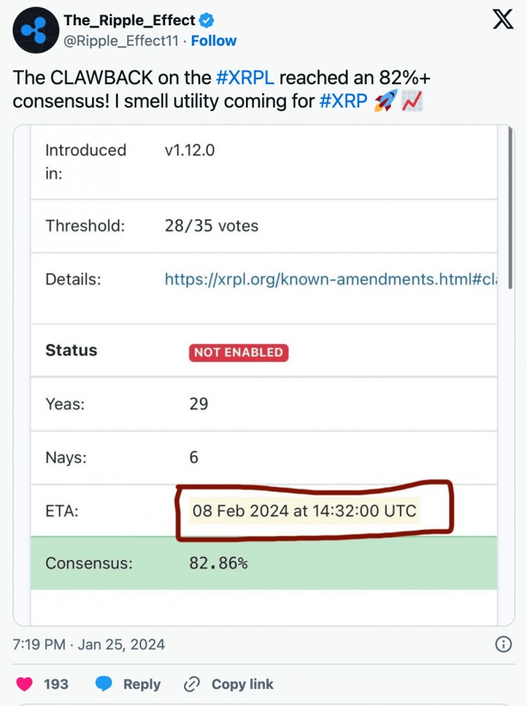 Ripple (XRP) 的重大消息：XRPL 的主要功能獲得 80% 的批準