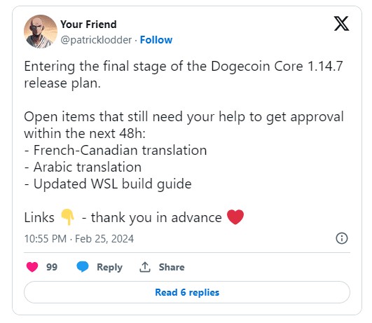 2024年初投資DOGE的1000美元已返還