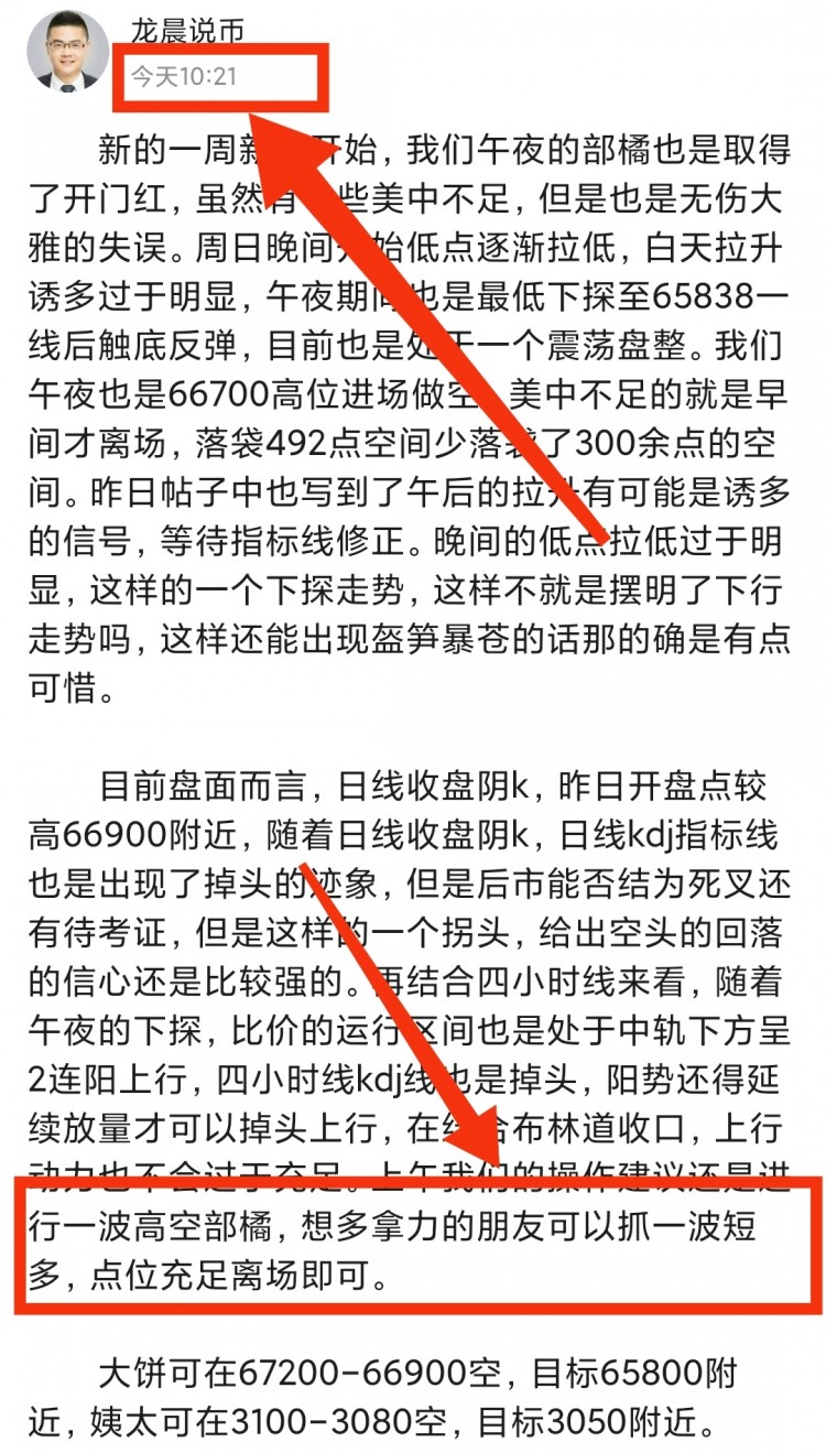 大餅走勢與早間分析如出一轍