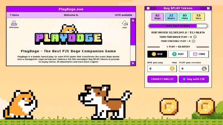 PlayDoge Meme Coin 在預售開始的 10